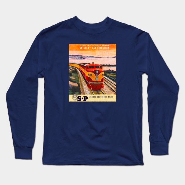 Southern Pacific Lines - San Francisco Long Sleeve T-Shirt by Midcenturydave